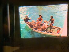 OA07 ORIGINAL KODACHROME  35MM SLIDE 1950s Men in Canoe on River picture
