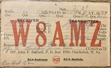 1929 - QSL Card - Charleston, West Virginia USA - W8AMZ - John Burnell picture