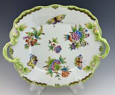 🦋MINT HEREND QUEEN VICTORIA Platter Tray Plate Dish - Asparagus Handles ($605) picture