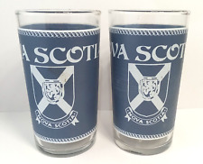 Set of 2 Jasperware Nova Scotia Souvenir Blue Drinking Glasses picture