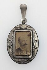 RARE David Hill 1892 Presidential Campaign Locket w/ Sepia Photograph picture