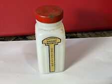 Vintage GRIFFITH’S Ground Nutmeg White Milk Glass Jar Container Shaker picture