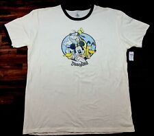 Disneyland Mickey & Friends Ringer Tee 2XL Distressed VTG Inspired 2X *READ DESC picture