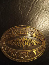 Montana Silversmiths Vintage Brass Belt Buckle Hardcore Cowboy picture
