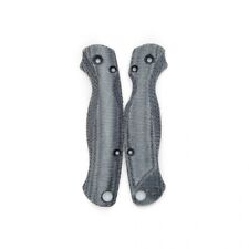 Flytanium Lotus Black Canvas Micarta Scales For Spyderco Paramilitary 2 Knife picture