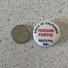 1991 Abate Of California Motorcyclist Rights Group Pinback Button #45238 picture