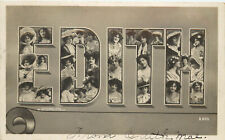 Rotograph Postcard Large Letter Name Edith  B 866 Women in Letters picture