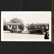CarSpotter: Late 1920s Autos At Curb Mission-Style Houses Vintage SNAPSHOT Photo picture