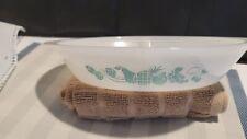 Vintage Rare Glassbake Fruite Design Divided Oval Casserole Dish Made in USA picture