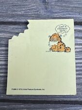 Vtg 3M Post-It Note Pad 1987 Garfield Eating Paper Yellow Paper picture