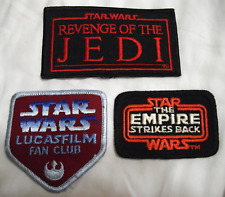 3 VINTAGE 1982 REVENGE OF THE JEDI OFFICIAL STAR WARS FAN CLUB PATCH EMPIRE ROTJ picture
