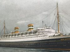 1907-14 Vintage Hand Colored Postcard Steamer Nieuw Amsterdam Greece To USA picture