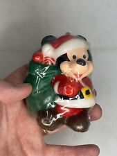 Vintage Mickey Mouse Santa With Presents Bag Christmas Candle Plastic Sealed picture