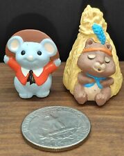 Hallmark Merry Miniatures Thanksgiving 1990- Pilgrim Mouse And Tipi Squirrel B2 picture