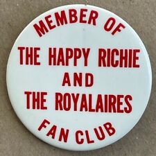 Rare Vintage 1970s HAPPY RICHIE & THE ROYALAIRES promo fan club pin Polka band picture