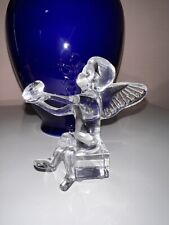 Baccarat France Clear Crystal Angel Cherub Cupid Heart Figurine picture