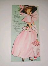 Vintage Greeting Card Mothers Day 60s Classy Lady. Real Rhinestone. Mom Craft picture