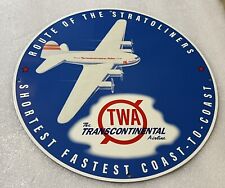 12in Twa Trans World Atlantic Airlines Heavy Steel SIGN Vintage Style Metal Sign picture