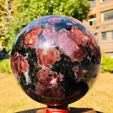 13.9LB Natural Fireworks Red Garnet Quartz Energy Sphere Crystal Ball Healing picture