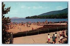 1969 State Beach Bathing Scene Lake George New York NY Posted Vintage Postcard picture
