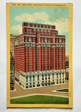 William Penn Hotel Grant Street Pittsburgh PA 1949 Postcard Linen Posted Divided picture