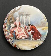 Vintage ROMANTIC COUPLE COURTING Porcelain Button - 1-5/8