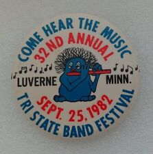Vintage 1982 Tri State Music Band Festival Pinback Luverne Minnesota-B3 picture