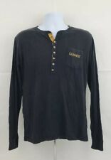 Guinness Beer Shirt Mens Medium Black Henley Long Sleeve Sewn On Irish Adult A43 picture