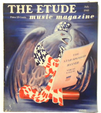 VTG The Etude Music Magazine 1940 - Star Spangled Banner American Flag 4th July picture