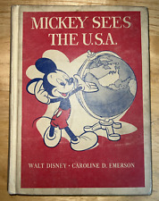 Mickey Sees The USA Walt Disney Caroline Emerson Hardcover Original Vintage 1944 picture