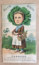 Victorian Trading Card, Rices Seeds. Cabbage. So Funny.  picture