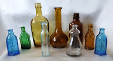 9 Vintage Antique Glass Bottles Church Brand Inc Duraglas Cathedral Chief Wahoo picture