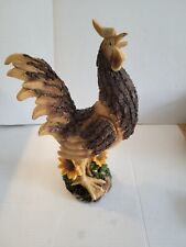 Rooster/Chicken Figurine Wood and Bark Look Home, Patio, and Garden Decor 15x9 picture