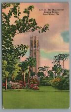 The Magnificent Singing Tower Lake Wales Fla Florida Linen Postcard Posted 1955 picture
