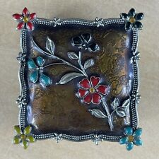 Beautiful Enameled Jeweled Floral Trinket Box picture