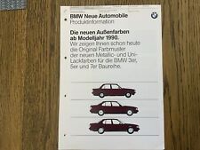1990 BMW 3 5 7 SERIES M5 E34 E30 E32 NEW COLOURS BROCHURE picture