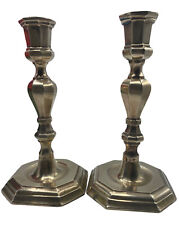 Vintage Pair Brass Candlesticks 8” picture