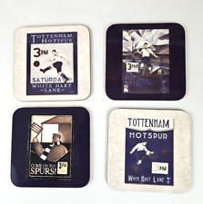 Set of 4 Tottenham Hotspur Beer Drink Coasters of Vtg Posters White Hart Lane picture