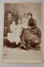 Victorian Family Of 5 Antique Cabinet Card Well Dressed Children Brummitt MI  picture