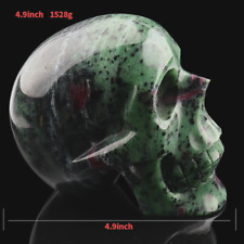 4.9'' Natural RUBY ZOISITE Carved Crystal Skull,Crystal Healing,Home Decoration picture