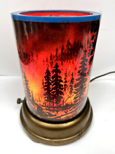 Vintage Econolite Corp Roto-Vue Junior Forest Fire Scene Electric Lamp Working picture