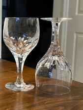 2 Vintage Atlantis Evoria Crystal Panel Cuts USA Wine Goblets Discontinued 6.75” picture