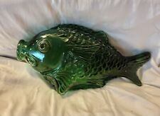 MCM Vintage Green Glass Fish Decanter picture