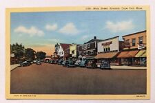 Postcard Hyannis, Cape Cod, Massachusetts Main Street Vintage Cars, Shops Linen  picture