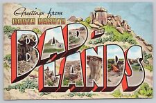 Badlands North Dakota, Large Letter Greetings, Vintage Postcard picture