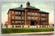 Deering High School Portland ME Maine Postcard posted 1908 picture