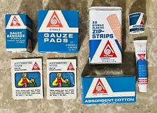 Vintage ACME First Aid Supplies (Gauze, Bandaids, Antiseptic Wipes, Cotton) picture
