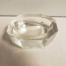 VINTAGE ANTIQUE GLASS SALT CELLARS OCTAGON Oval Art Glass Cut 2.5