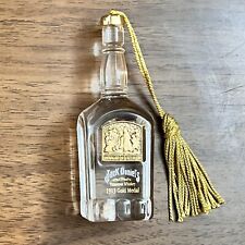 Jack Daniels Tennessee Whiskey 1914 Gold Medal Crystal Glass Bottle Ornament picture