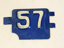 1957 vtg CONNECTICUT License Plate METAL Registration Date TAB Tag 57 Used CT #2 picture
